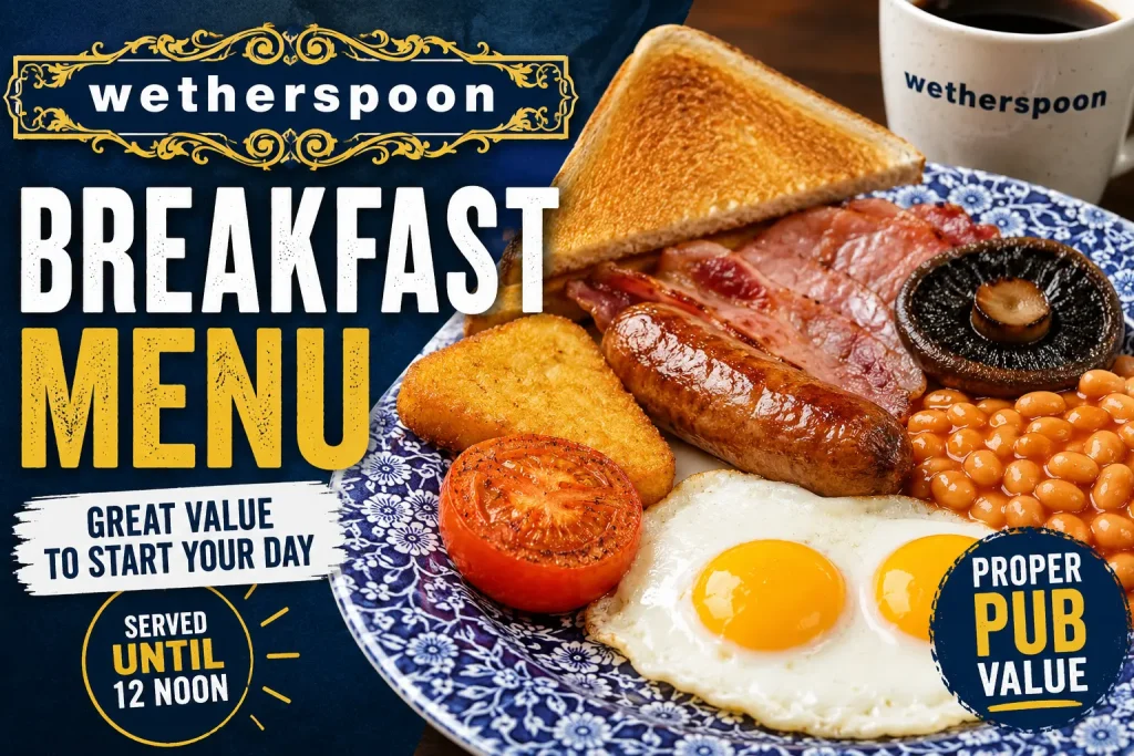 Wetherspoons Breakfast Menu