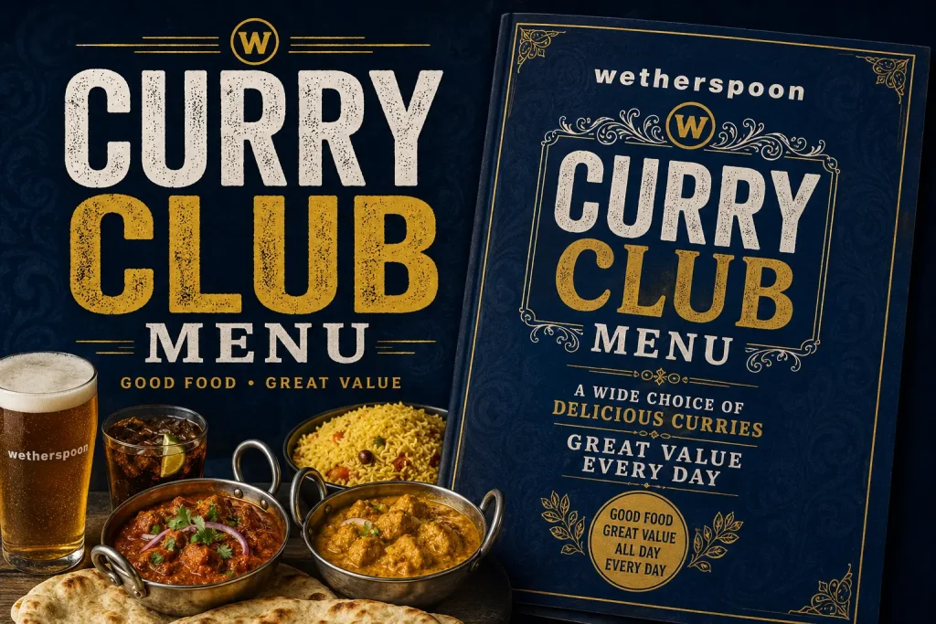 Wetherspoons Curry Club Menu