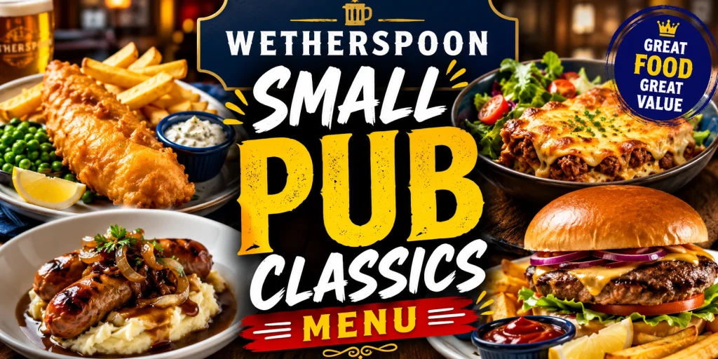 Wetherspoon Small Pub Classics Menu with Prices