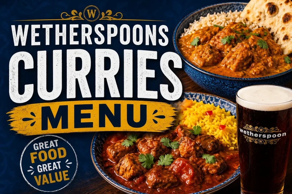 Wetherspoons Curries Menu